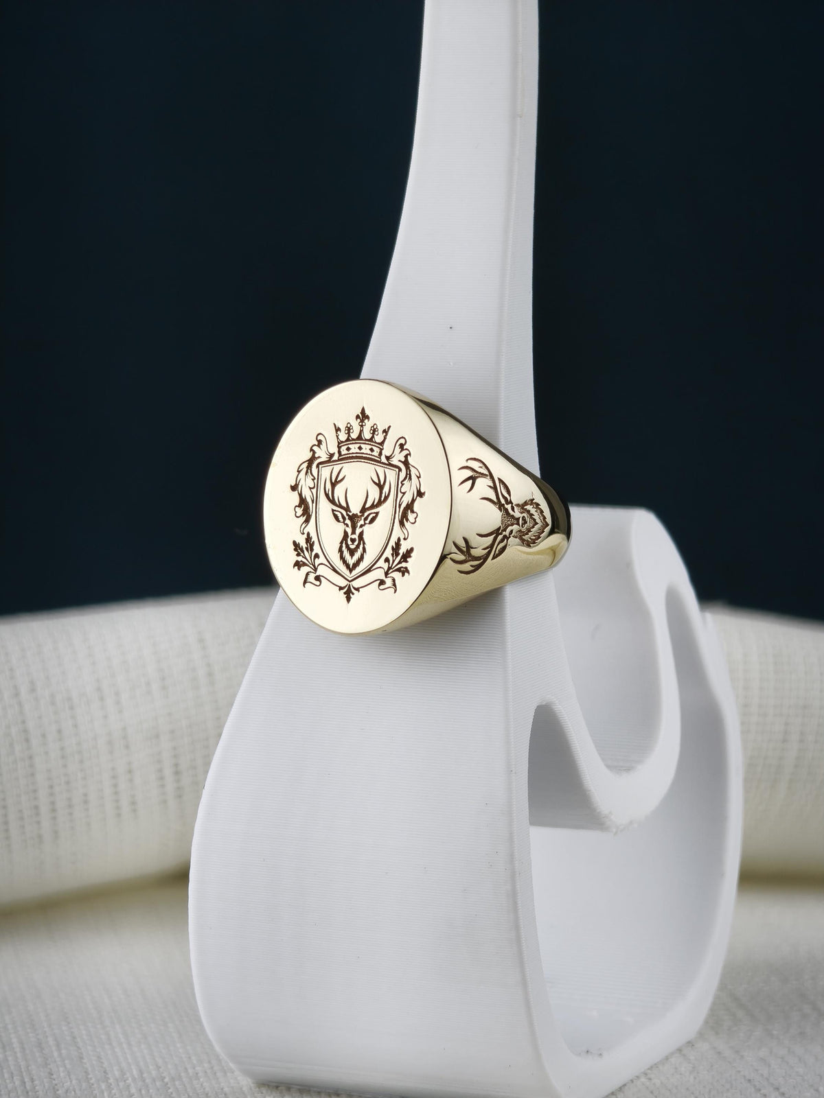 Personalized Heraldic Crest Signet Ring, Sterling Silver or Gold, Custom Family Coat of Arms