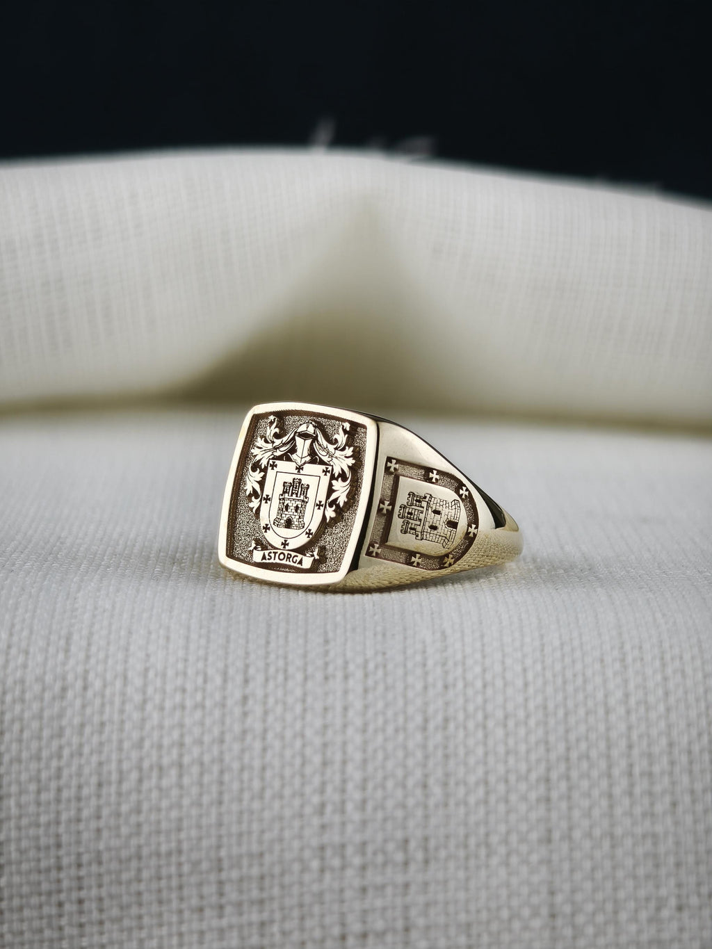 Custom Family Crest Signet Ring, Sterling Silver or Gold, Heraldic Coat of Arms (Personalized)