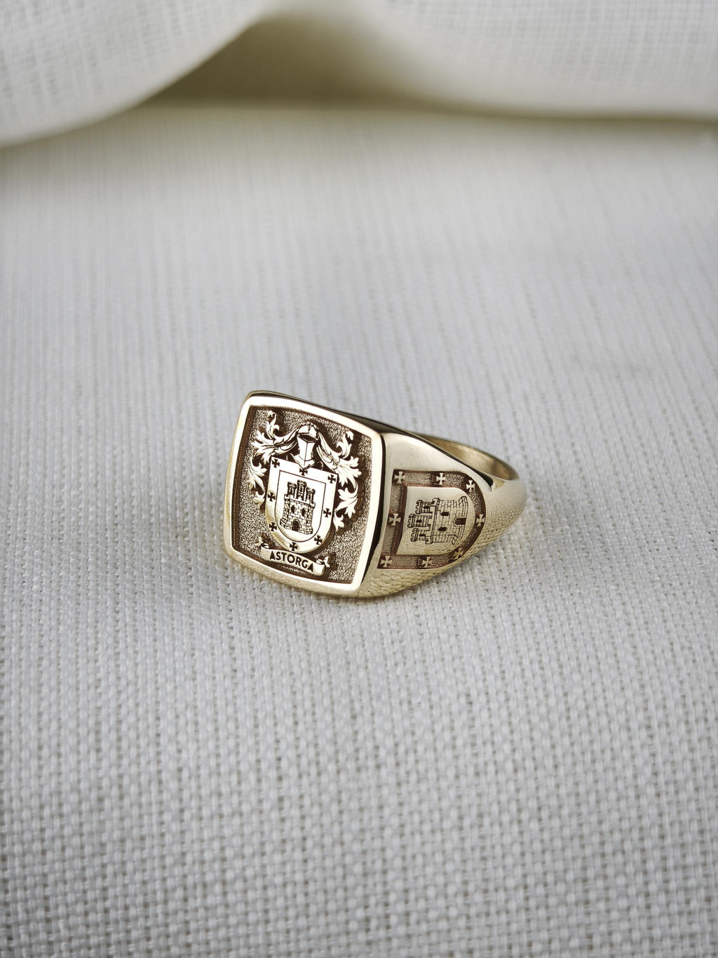 Custom Family Crest Signet Ring, Sterling Silver or Gold, Heraldic Coat of Arms (Personalized)
