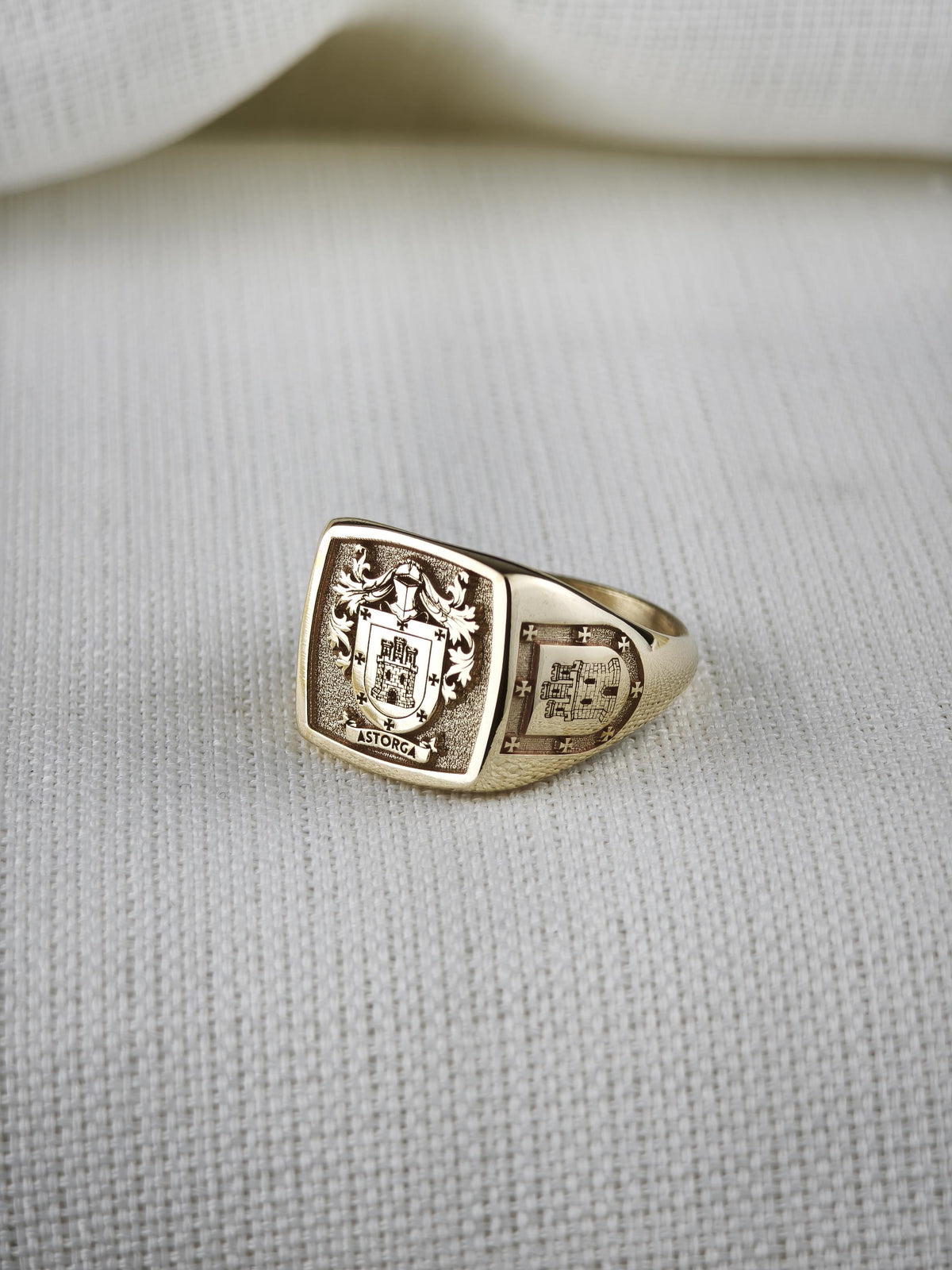 Custom Family Crest Signet Ring, Sterling Silver or Gold, Heraldic Coat of Arms (Personalized)