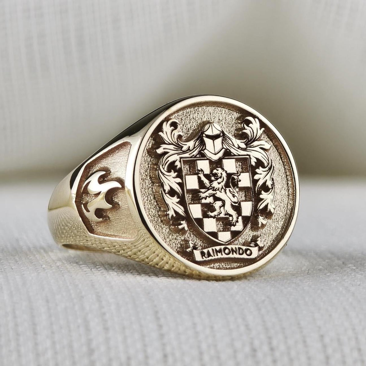Personalized Family Crest Ring, Custom Coat of Arms Signet, Sterling Silver Gift for Husband