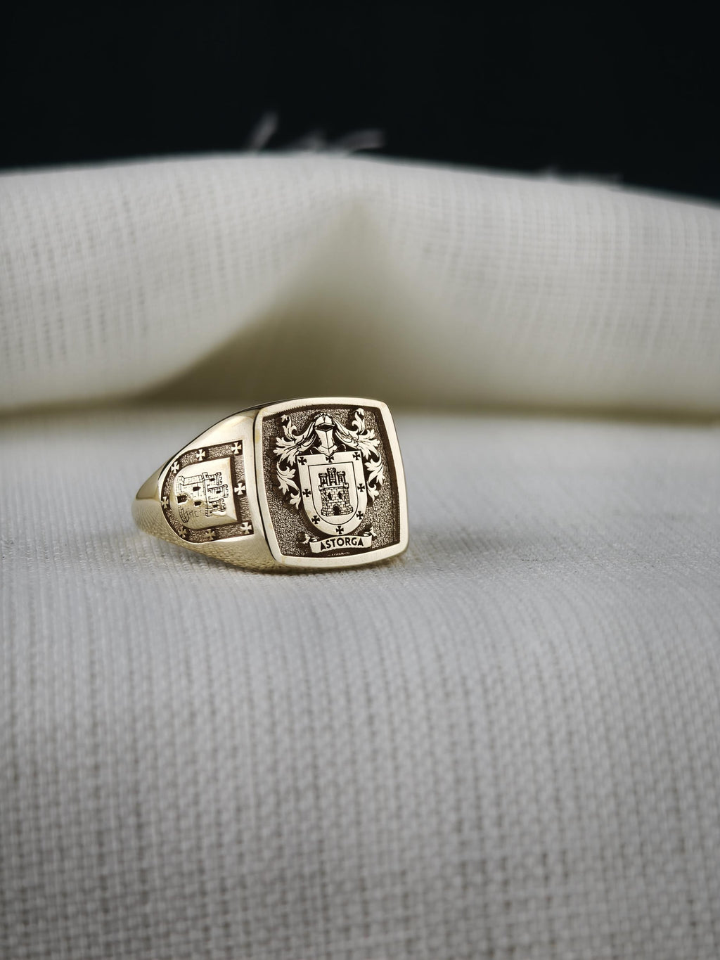 Custom Family Crest Signet Ring, Sterling Silver or Gold, Heraldic Coat of Arms (Personalized)