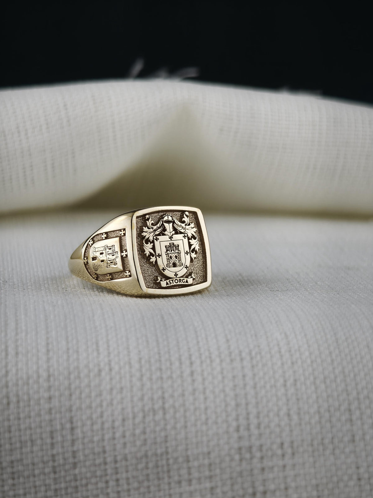 Custom Family Crest Signet Ring, Sterling Silver or Gold, Heraldic Coat of Arms (Personalized)