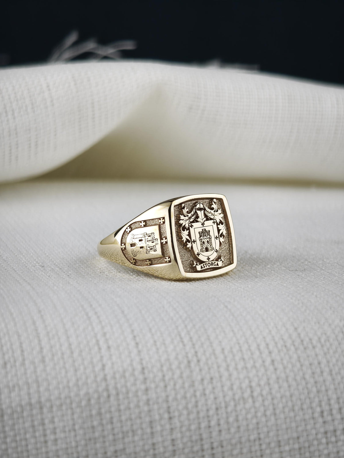Custom Family Crest Signet Ring, Sterling Silver or Gold, Heraldic Coat of Arms (Personalized)