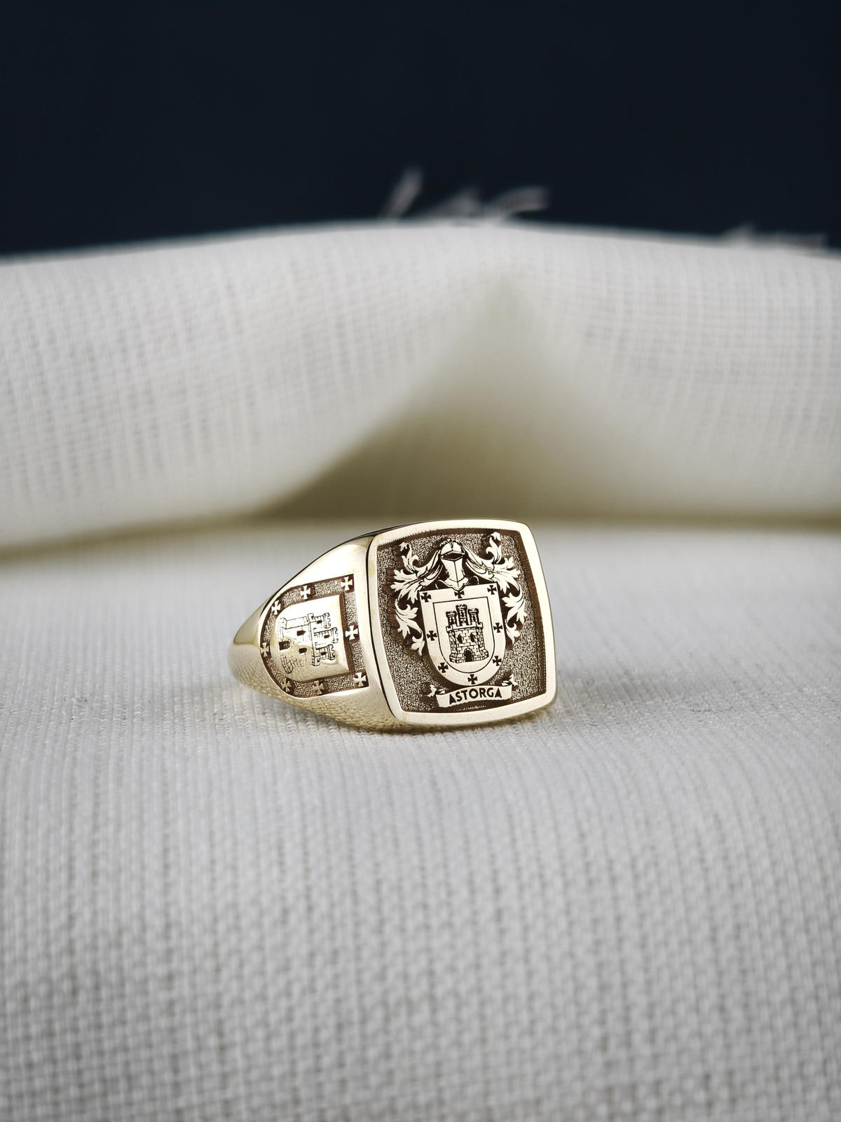 Custom Family Crest Signet Ring, Sterling Silver or Gold, Heraldic Coat of Arms (Personalized)