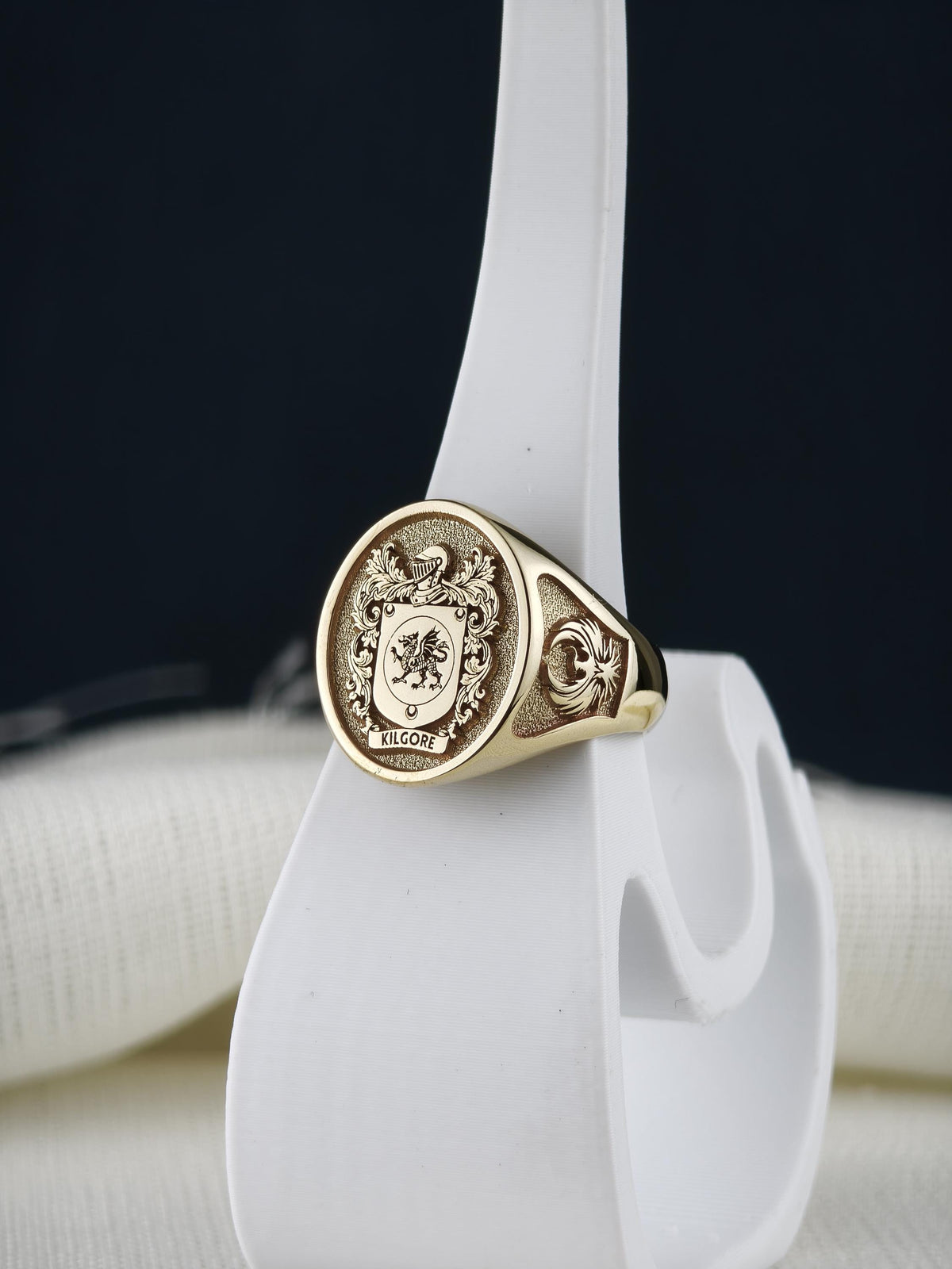 Custom Coat of Arms Signet Ring, Personalized Family Crest, Engraved Heirloom Gift for Husband
