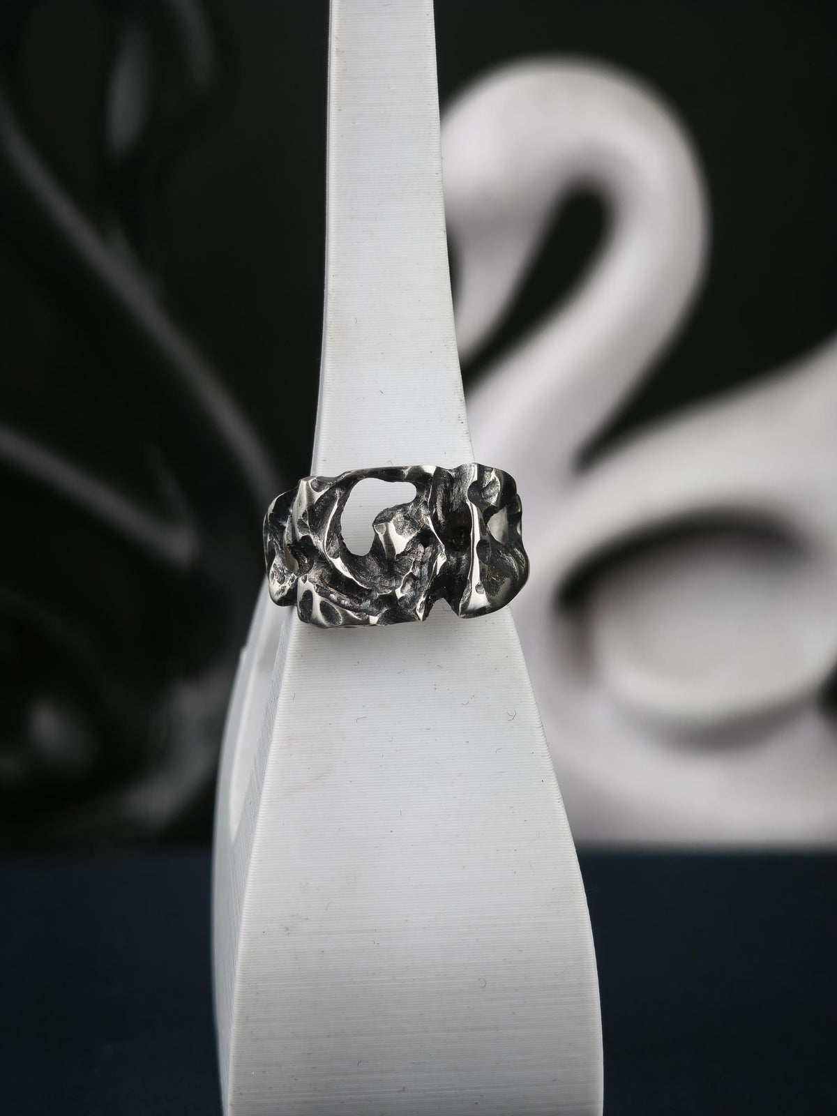 Chunky Sterling Silver Ring for Men, Brutalist Organic Band