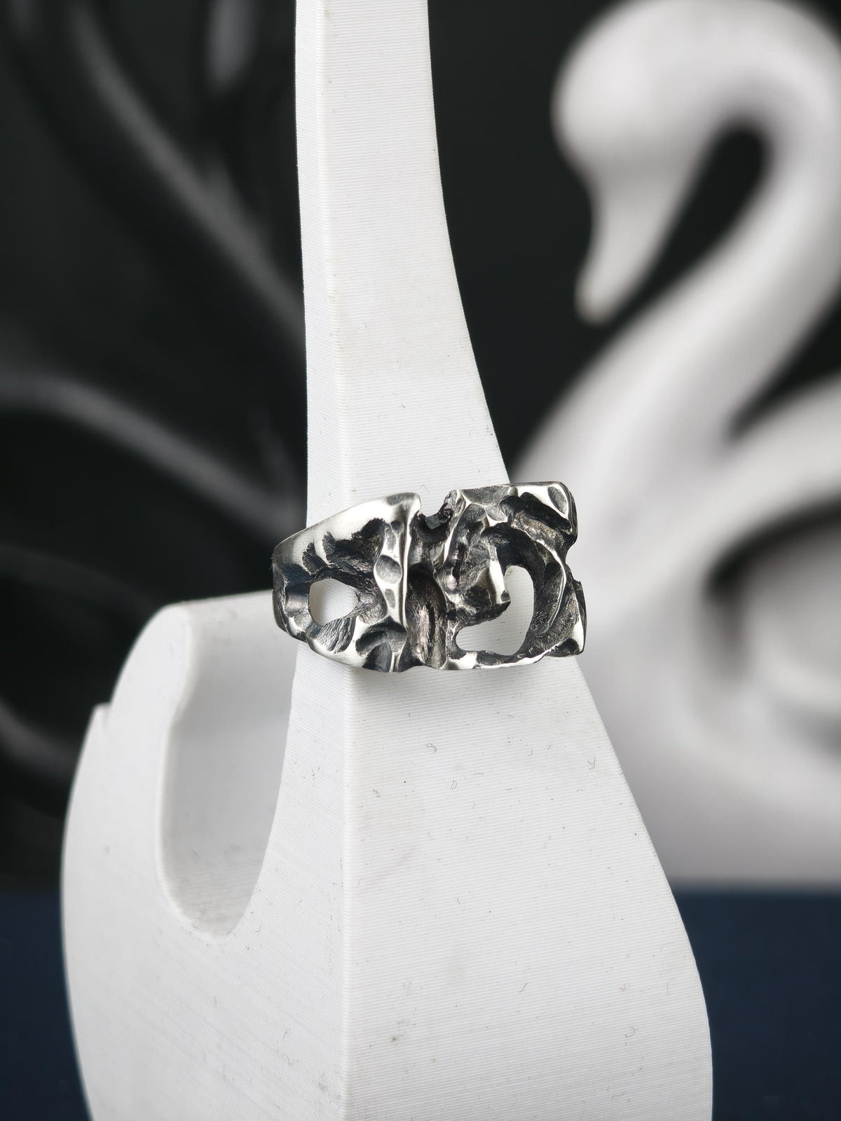 Chunky Sterling Silver Ring for Men, Brutalist Organic Band