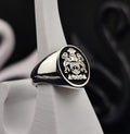 Custom Family Crest Ring, Engraved Coat of Arms Signet, Personalized Heritage Gift for Him