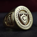 Custom Men's College Class Ring, Engraved Silver or Gold Signet