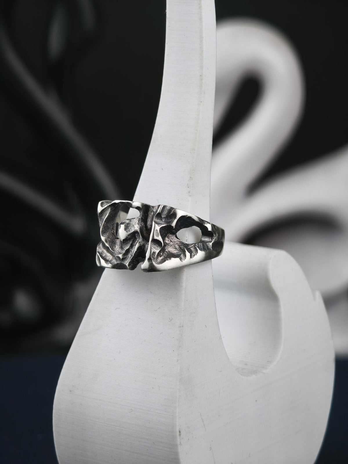 Chunky Sterling Silver Ring for Men, Brutalist Organic Band