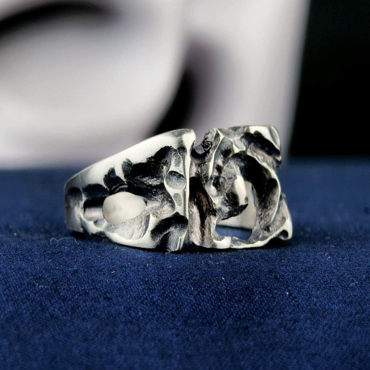 Chunky Sterling Silver Ring for Men, Brutalist Organic Band