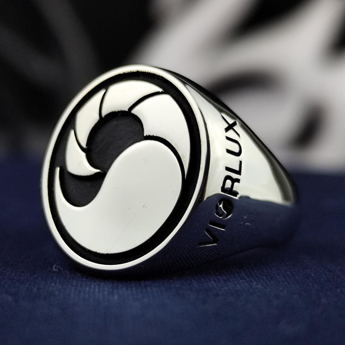 Custom Logo Signet Ring, Personalized Sterling Silver or Gold Ring for Men