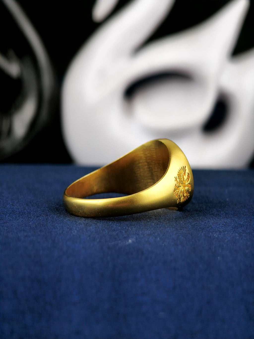 Family Crest Signet Ring, Custom Coat of Arms Engraving in Gold Vermeil